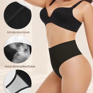 High-Waisted Black Shapewear Panties 2 pairs